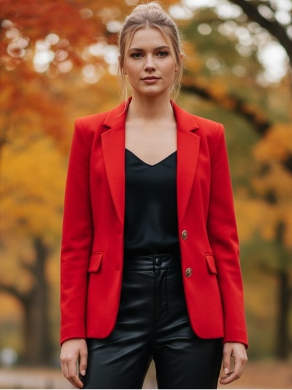 Banana Republic Academy Blazer |Tomato Red | Wool Blend | Crest Buttons |Size 10